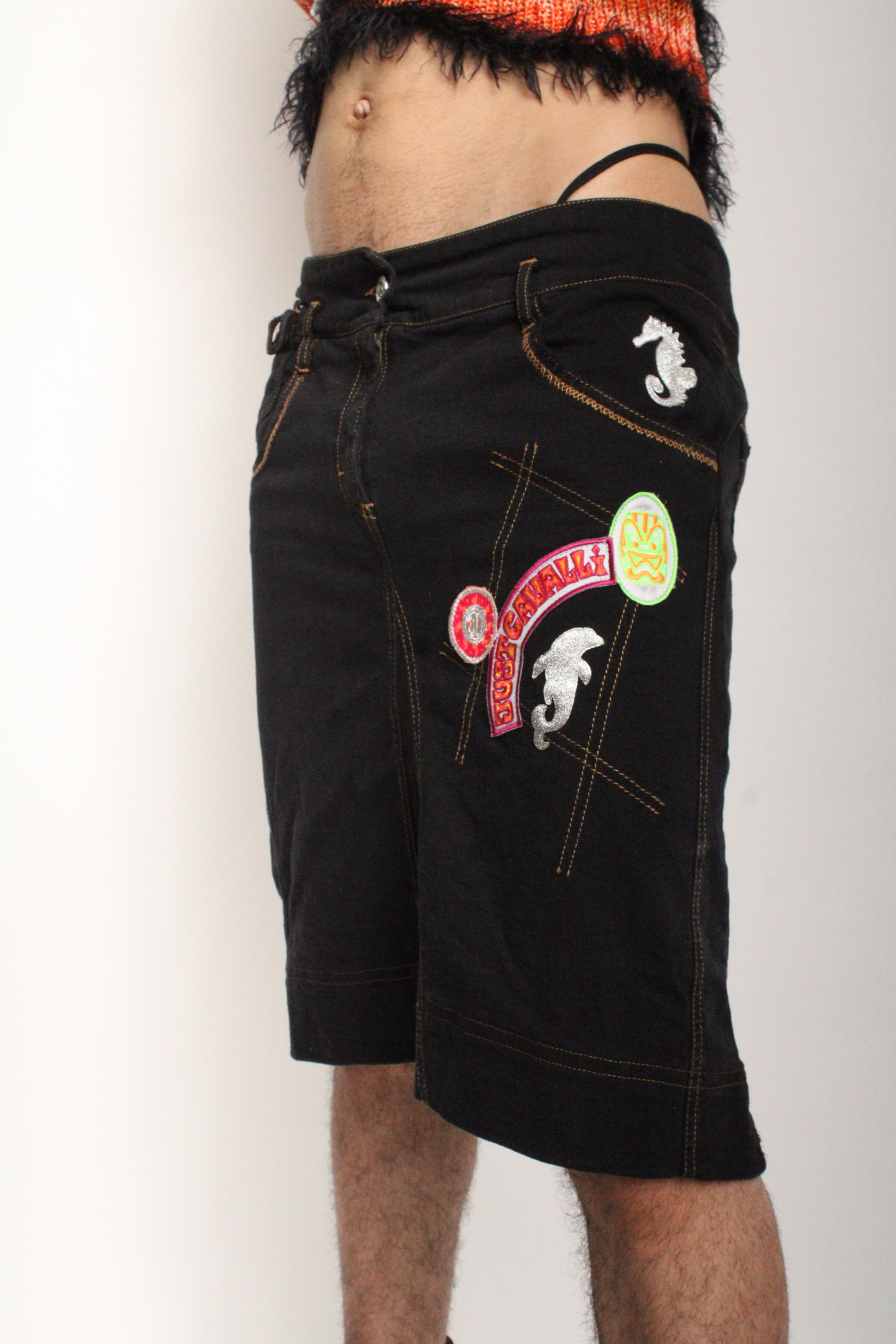 Designer Vintage Patched Mini/Midi Skirt Y2K 2000s