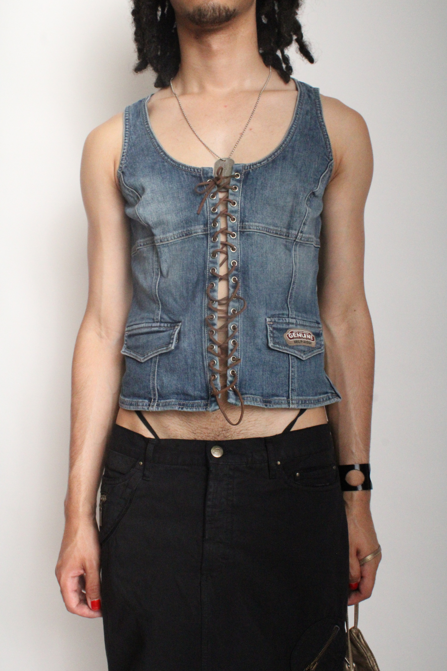 Vintage Harley Denim Vest Y2K 2000s