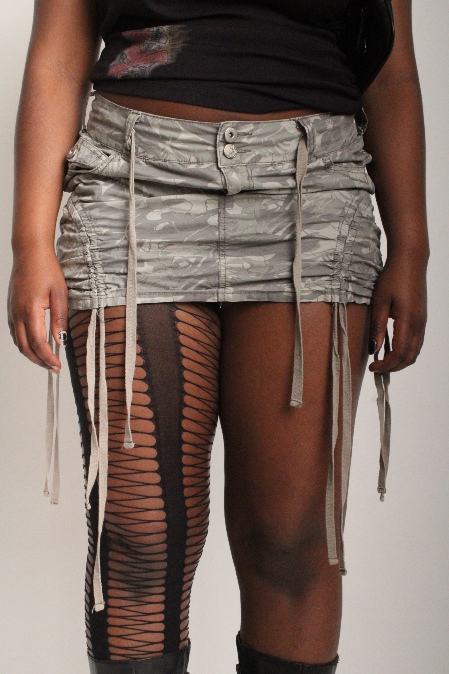 Vintage Army Girl Cargo Mini Skirt Y2K 2000s