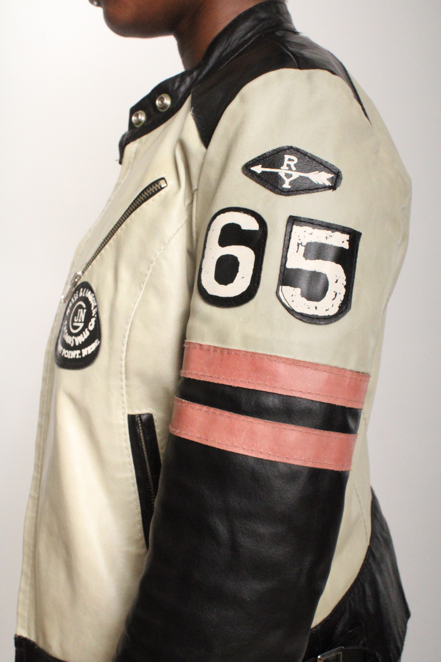 Vintage Italian Moto Leather Jacket Y2K 2000s