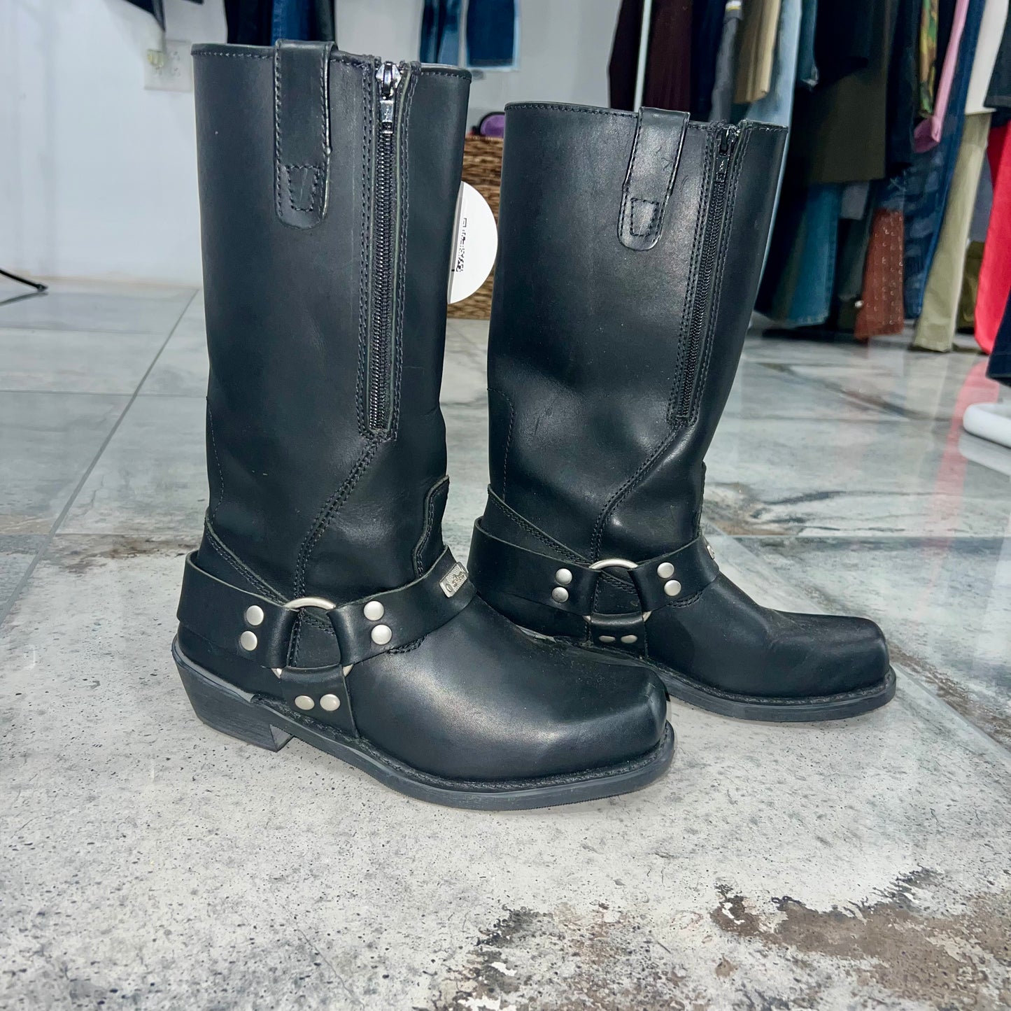 Vintage Moto Cowgirl Boots