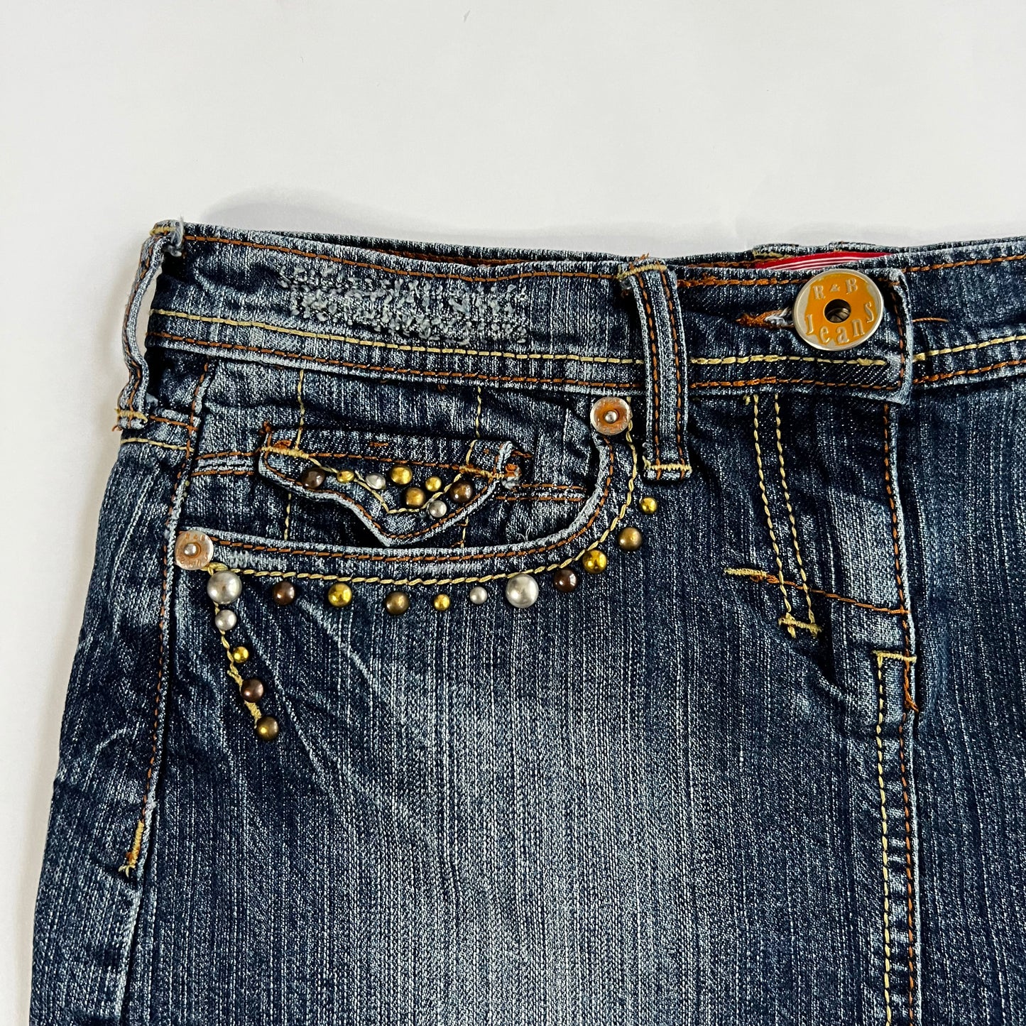 Vintage 2000s Denim Pleated Mini Skirt
