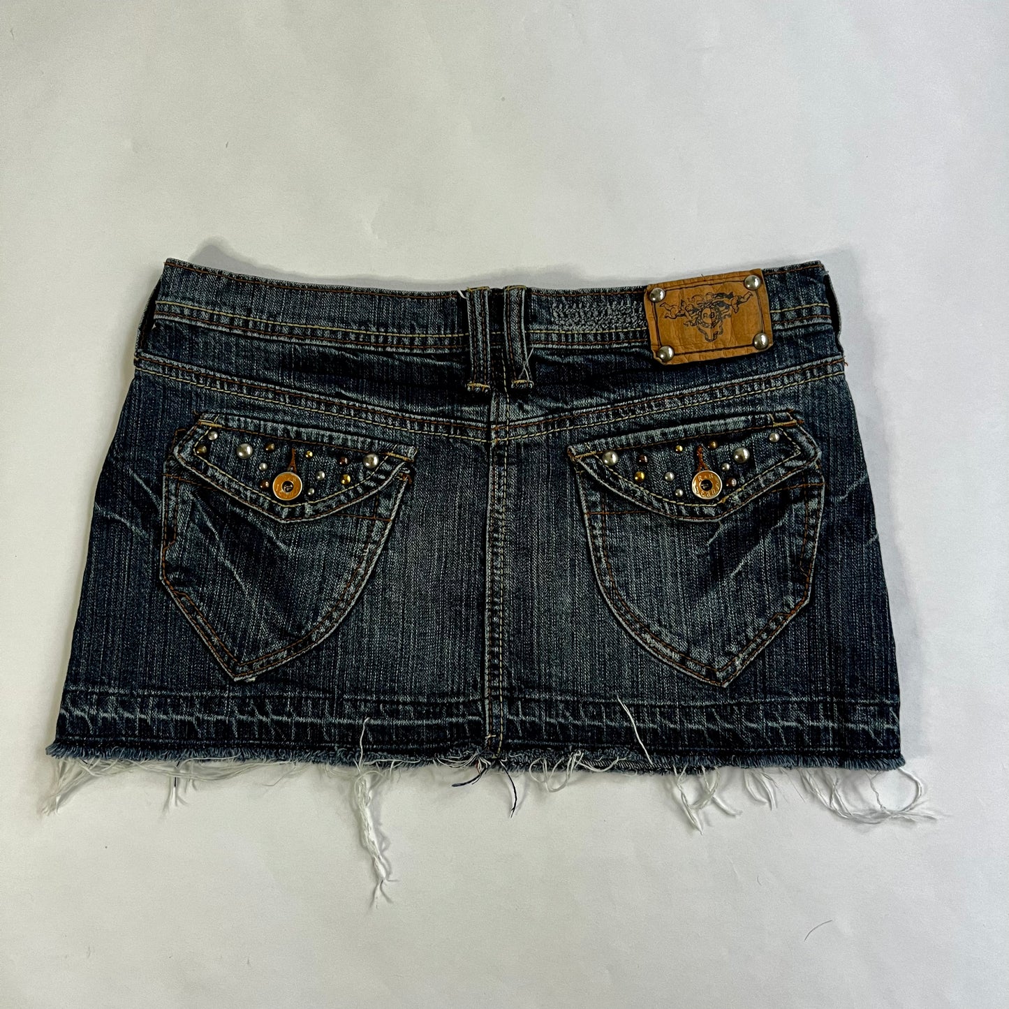 Vintage 2000s Denim Pleated Mini Skirt