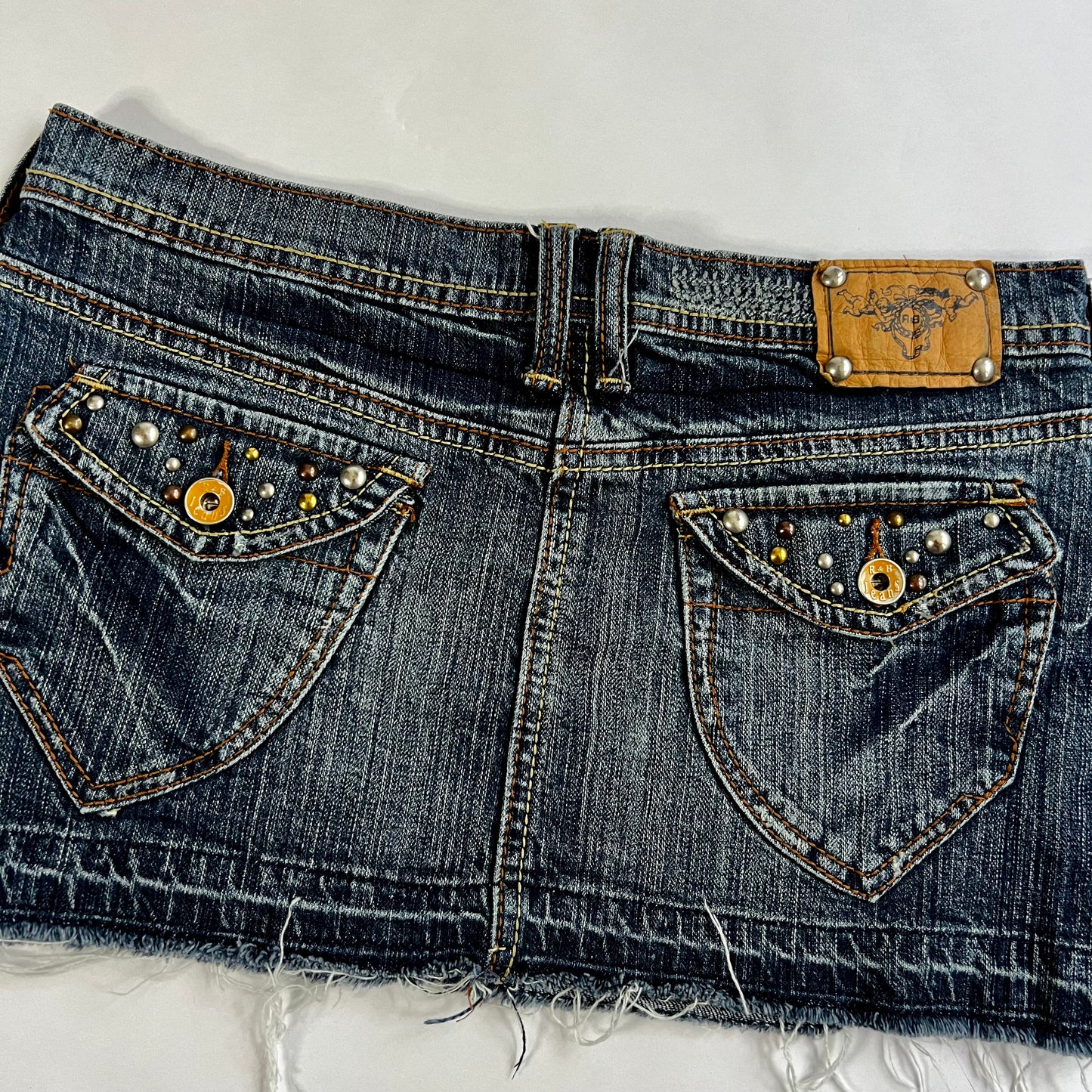 Vintage 2000s Denim Pleated Mini Skirt