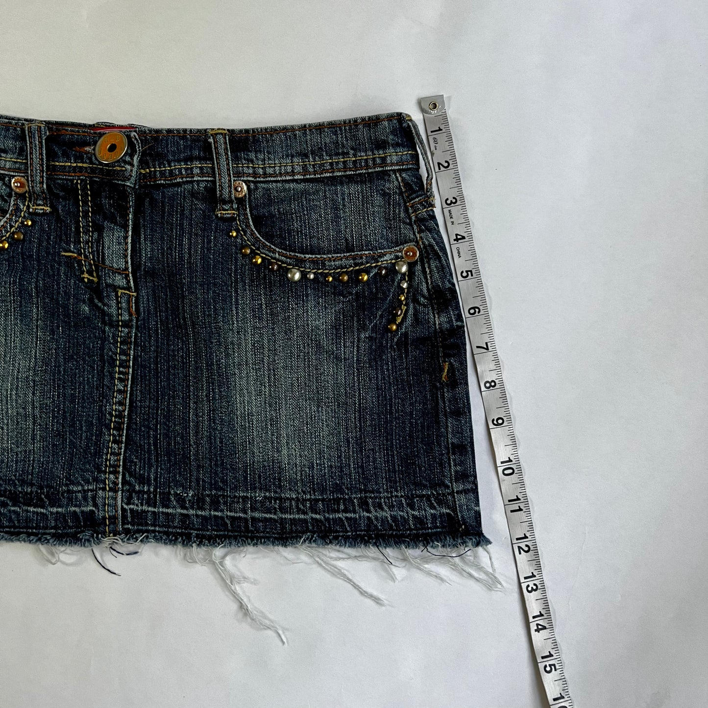 Vintage 2000s Denim Pleated Mini Skirt