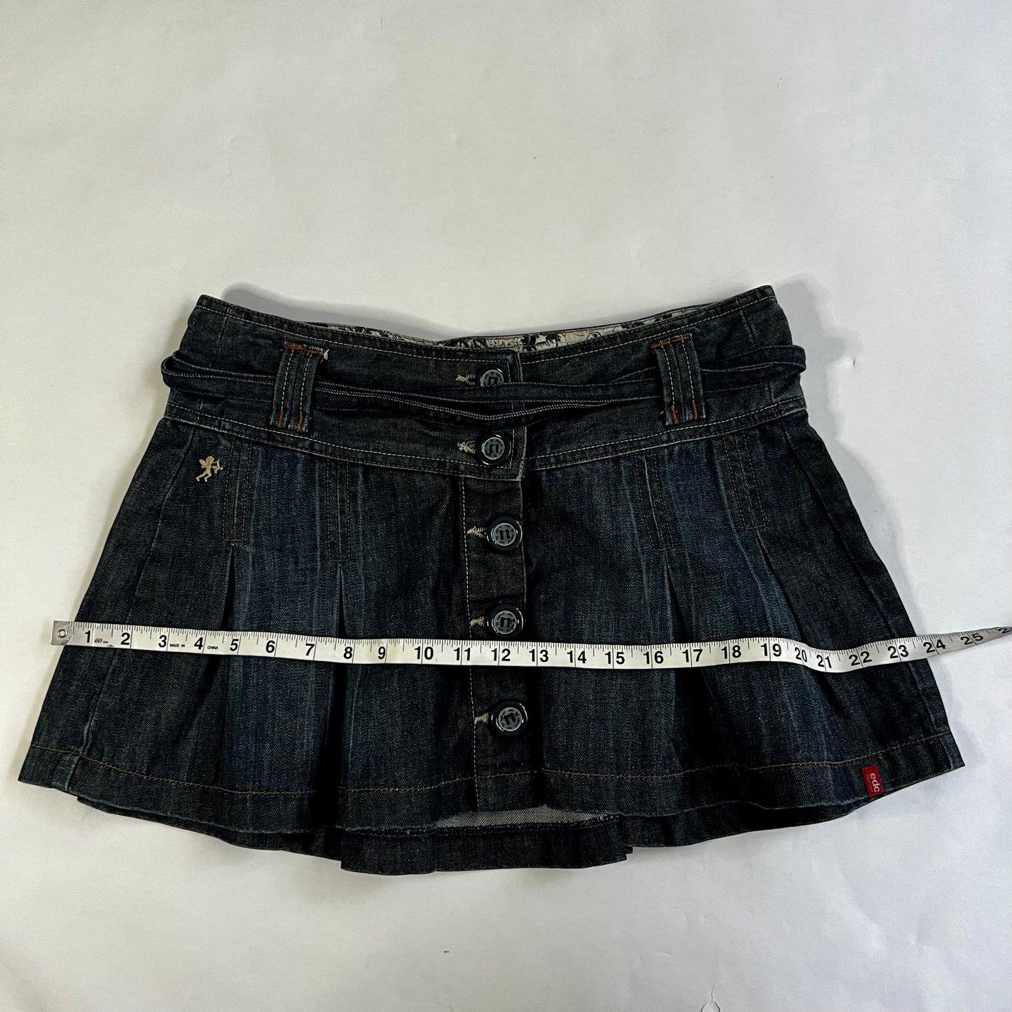 Vintage 2000s Denim Pleated Mini Skirt