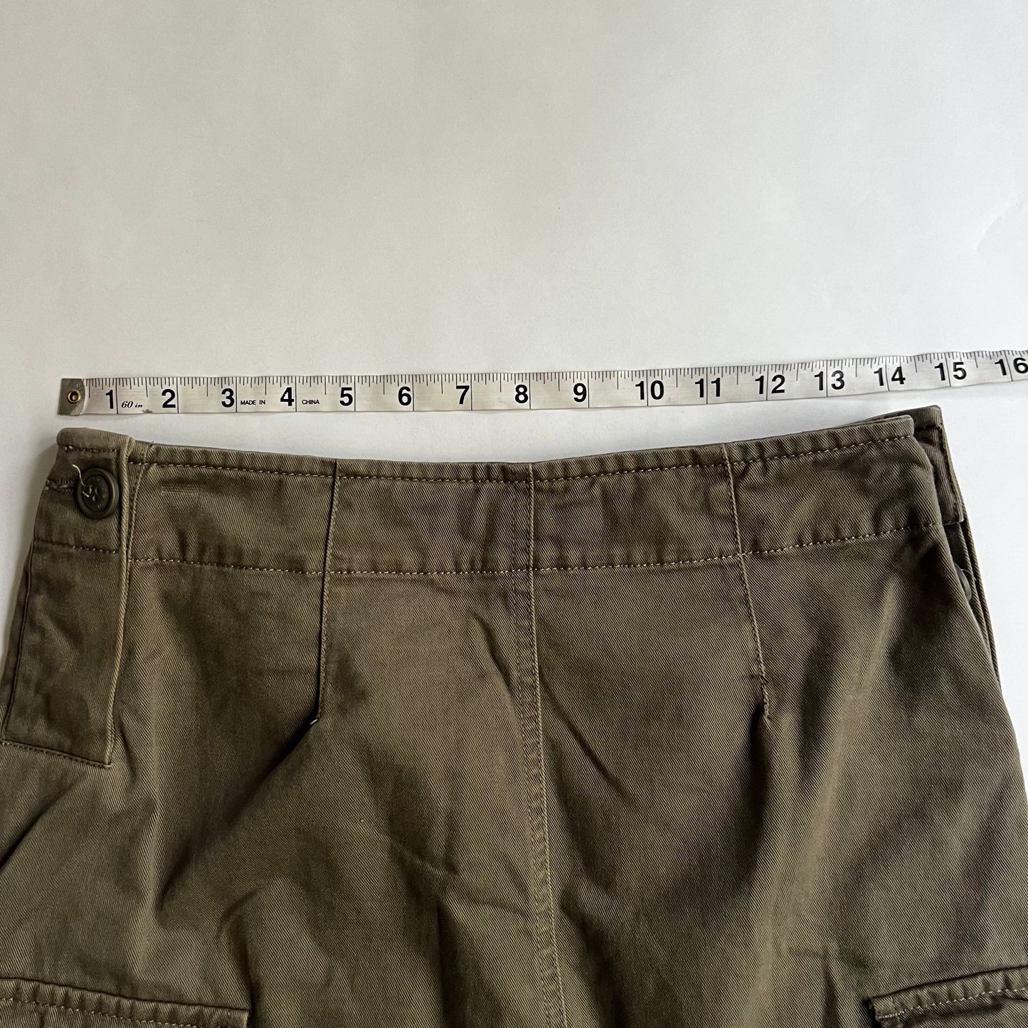 Vintage 2000s Army Girl Cargo Midi Skirt