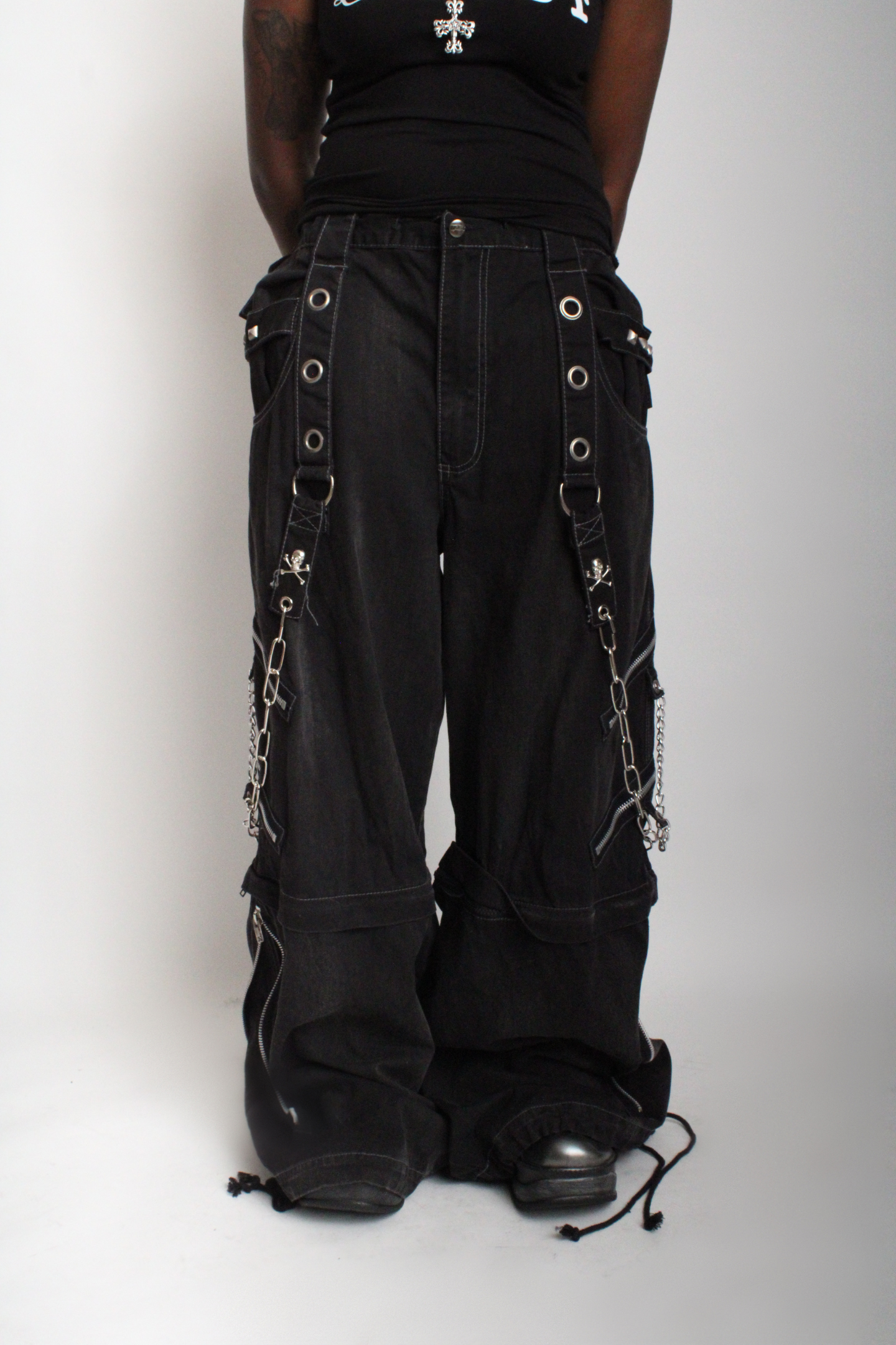 Vintage Tripp Pants Y2K NYC Hot Topic Studded Black Goth Jr Sz 1 women's XS  NWT