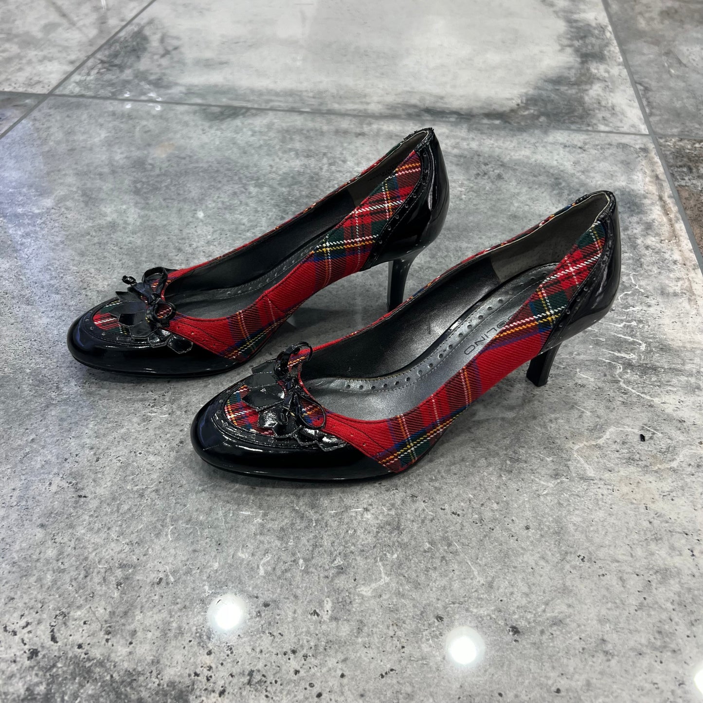 00s Plaid Pin Up Coquette Kitten Heel