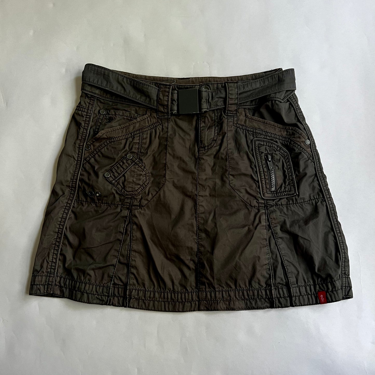 Vintage 2000s Cargo Mini Skirt with Belt