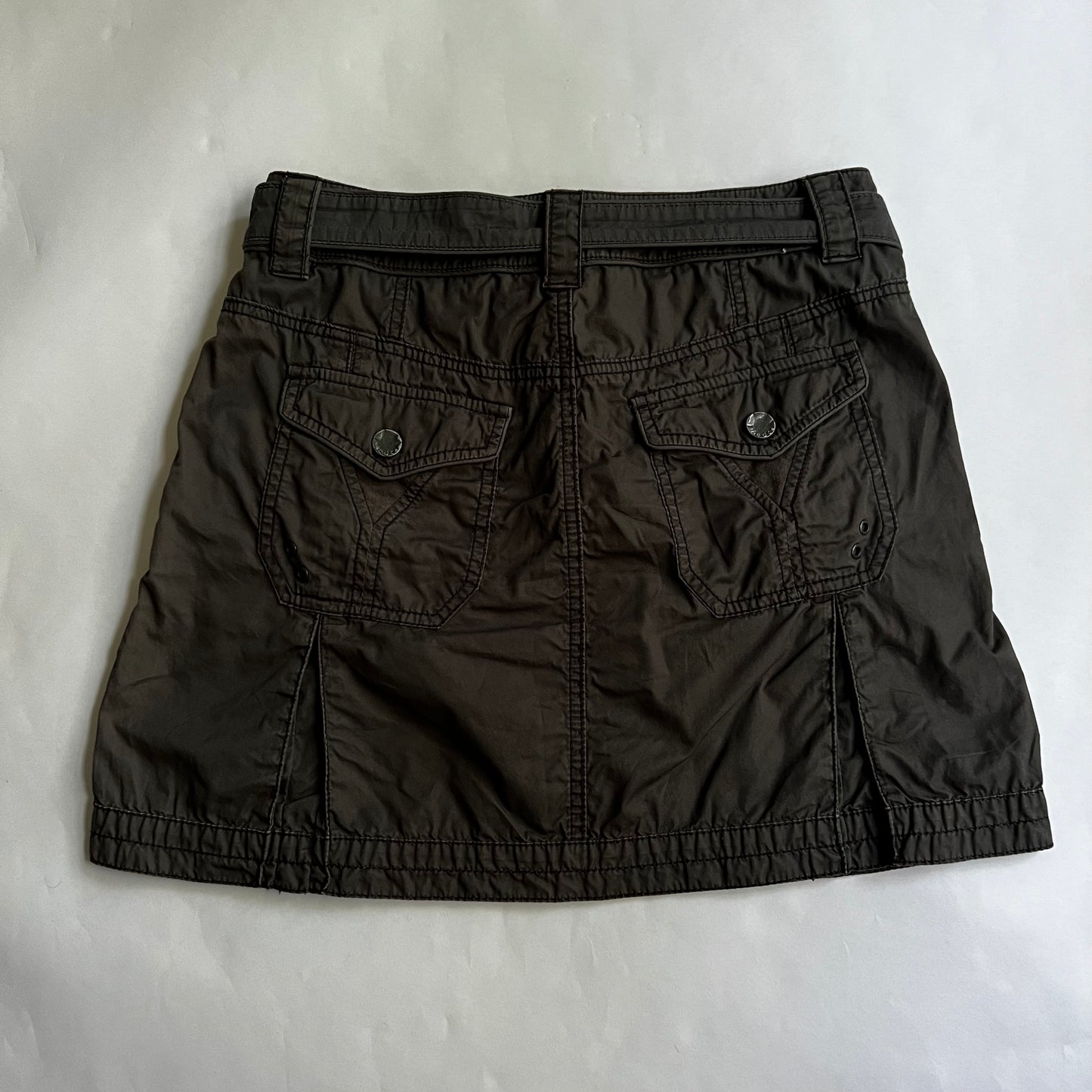 Vintage 2000s Cargo Mini Skirt with Belt