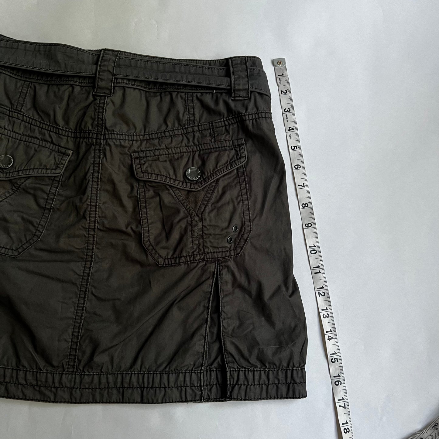 Vintage 2000s Cargo Mini Skirt with Belt