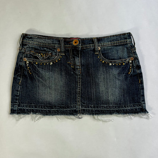 Vintage 2000s Denim Pleated Mini Skirt