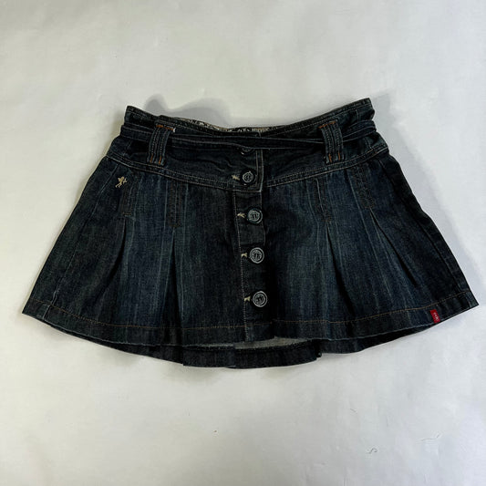 Vintage 2000s Denim Pleated Mini Skirt