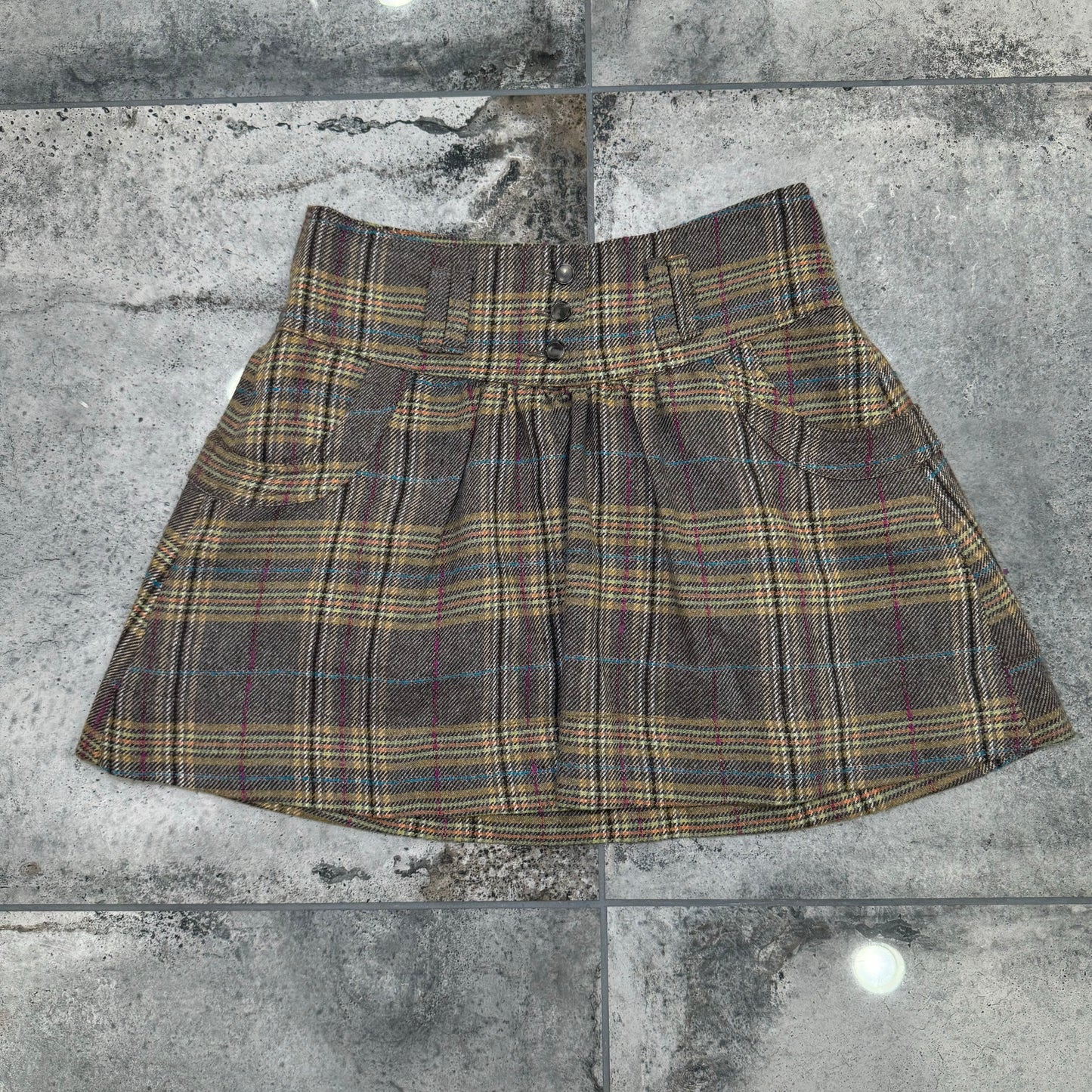 00s plaid mini skirt